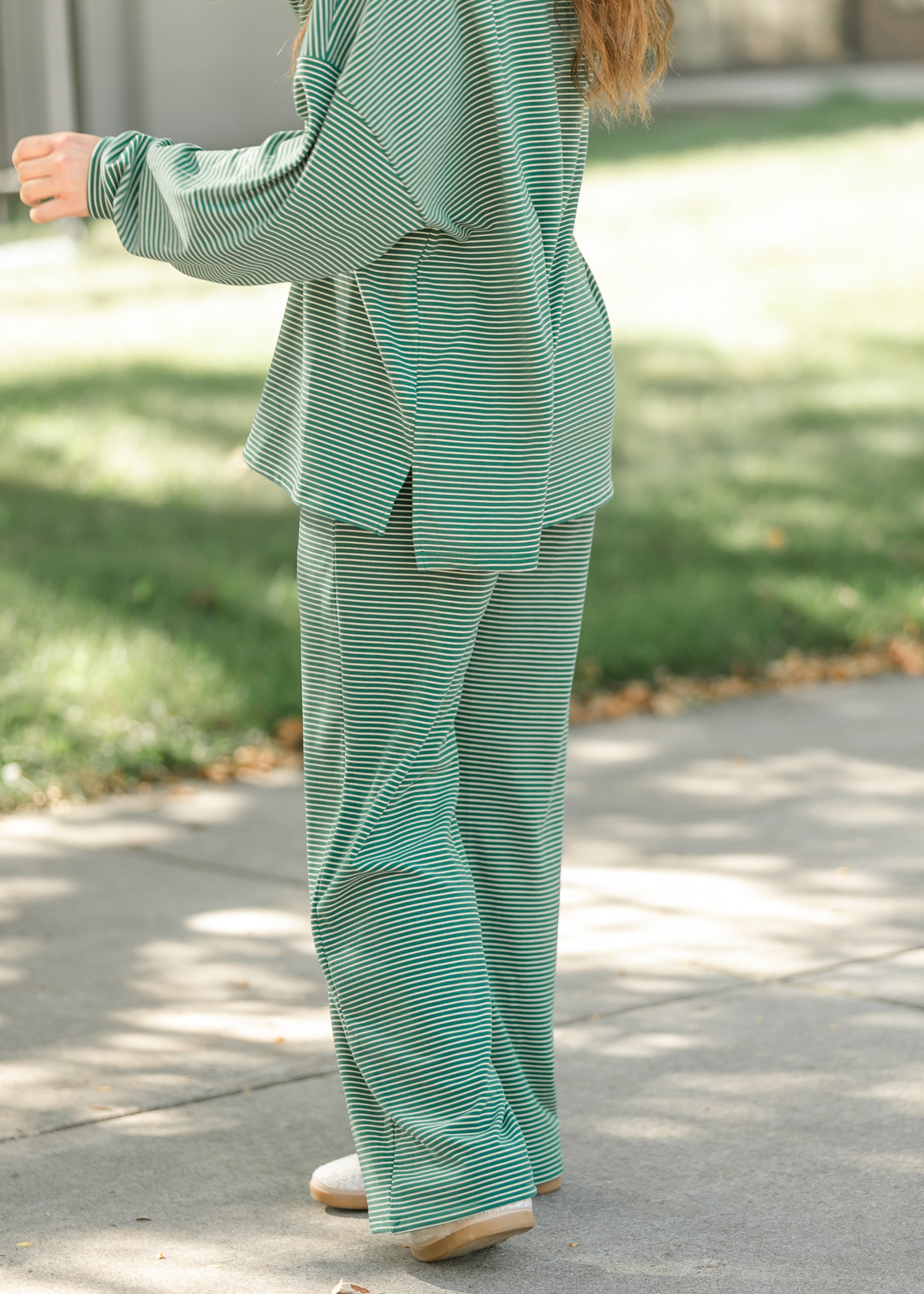 Things Between® Levi Green Striped Pants